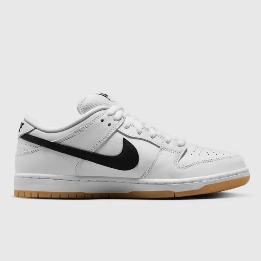 NIKE Men's SB Dunk Low White and Gum Light Brown Shoes Size 11
